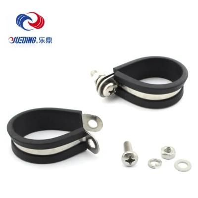 China Supplier P Clip Holder Rubber Clamp with Rubber Insert
