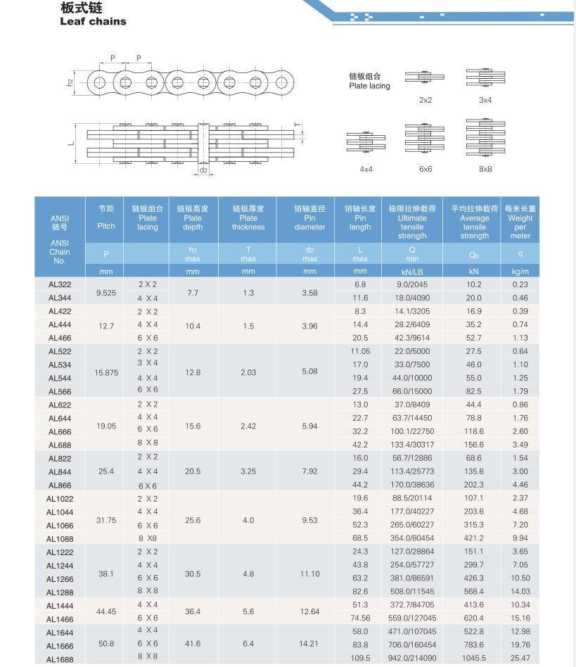 Leaf Chain Flyer Chain Roller Chain Bl Al Llhoisting Chains