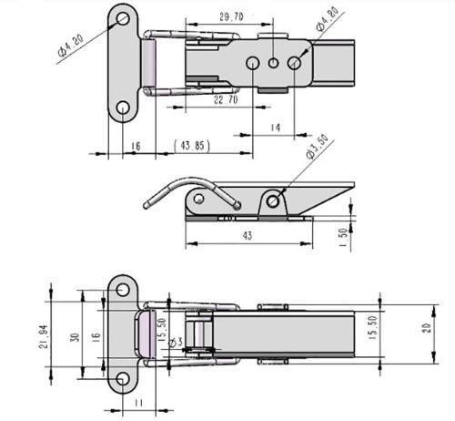 Low Price Strong Steel Spring Toggle Latch for Metal Box