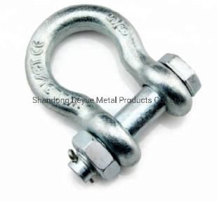 Us Type Alloy Steel Drop Forged Galvanized Screw Pin Lifting Anchor Bow Shackle
