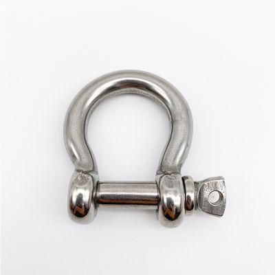 Customized Size High Polished Stainless Steel 304/316 European Type Bow Shackle Hardware Rigging Forged Bow Shape Shackle