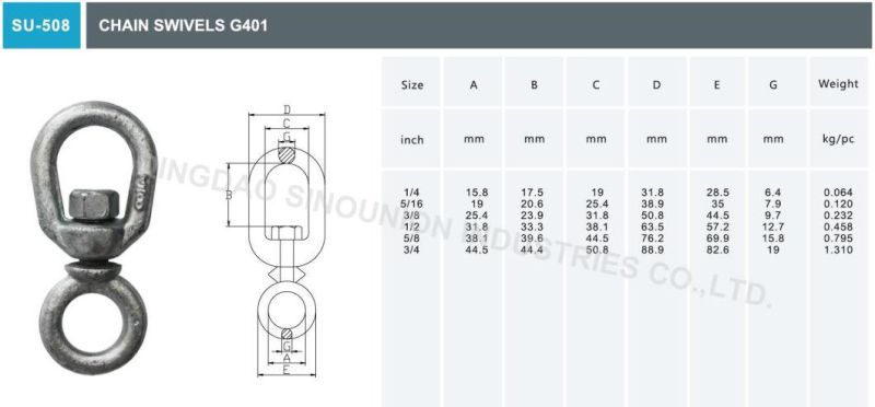 U. S. Type Chain Swivels G401