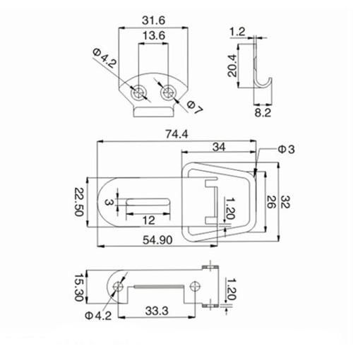 SS316 Fastener Hardware Padlock Toggle Latch