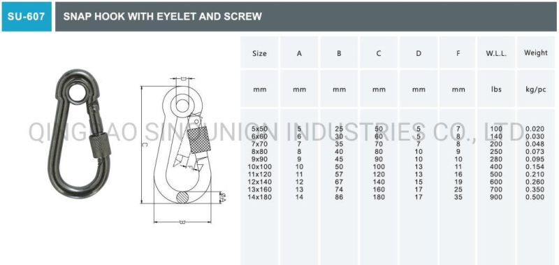 Snap Hook with Eyelet and Screw