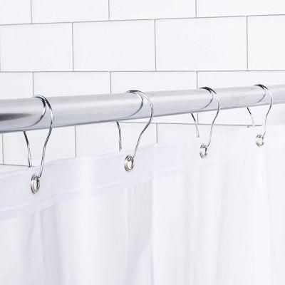 Metal Wide Shower Curtain Rings Hooks for Bathroom Shower Rod