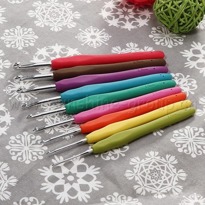 Hot Selling TPR Crochet Hook Soft Handle Aluminium Crochet Hook