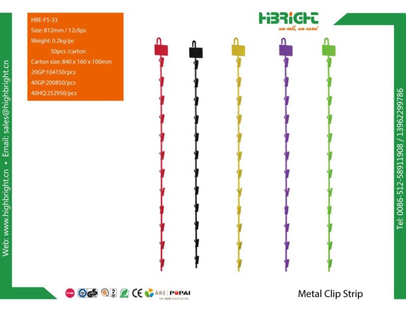 Sales Promotion Supermarket Metal Hanging Merchandising Clip Strips