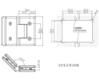 Glass Door Hinges Adjustable Sleeve Over Glass Clamp