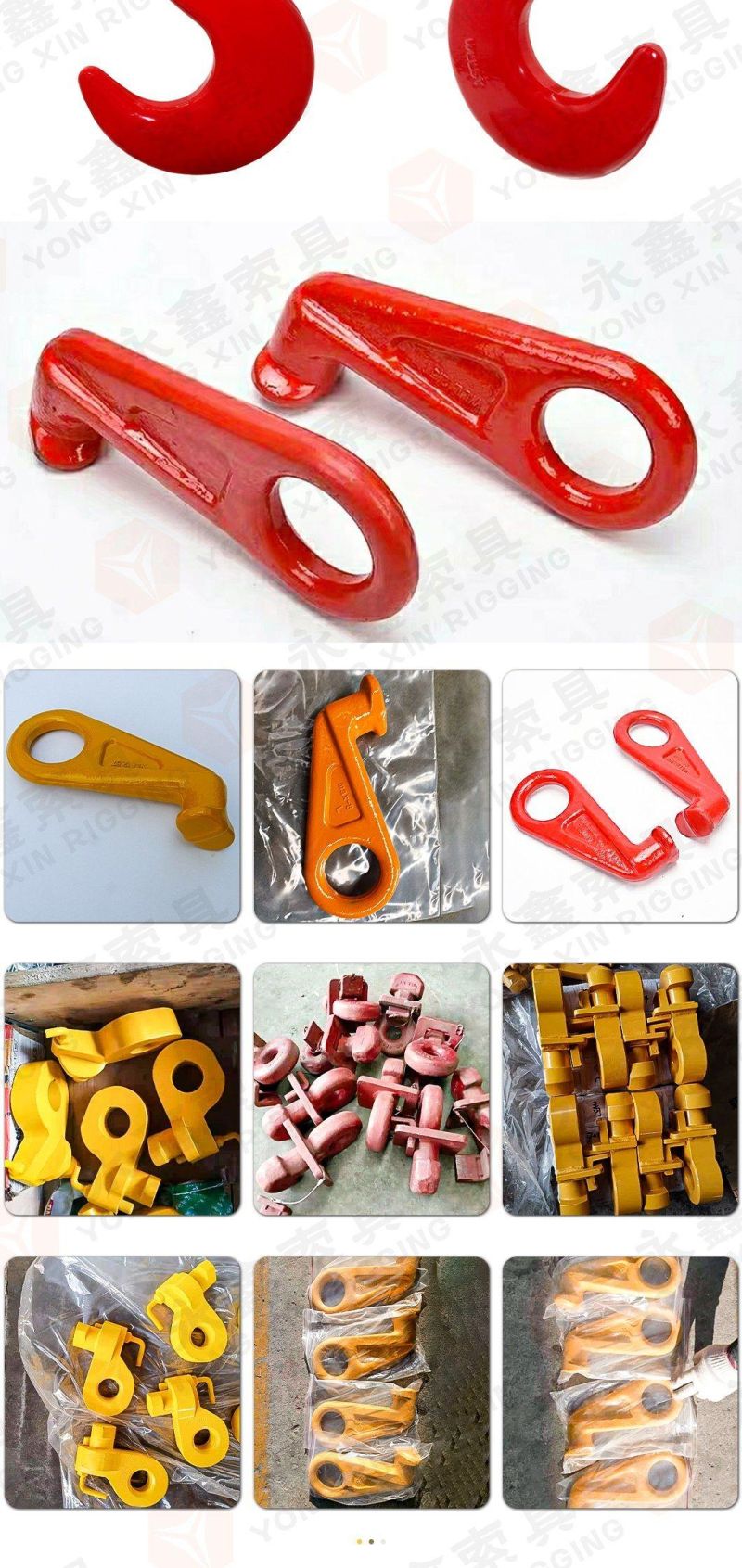 G80 Alloy Steel CE Standard Wll 12.5t Painted Red Color Chain Right Container Hook