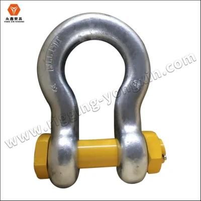 Bolt Type Bow Shackle High Strength Steel Yellow Red Automotive Heavy Style Pin Surface Painted Zinc
