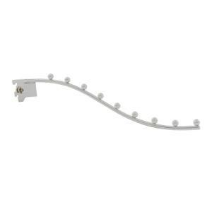 Metal Chrome 7 Beads Shop Display Bracket for Slotted Channel