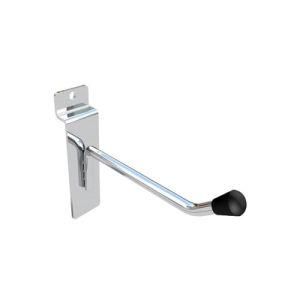Metal Chrome Slatwall Display Hook with Black Cap MDF Hooks