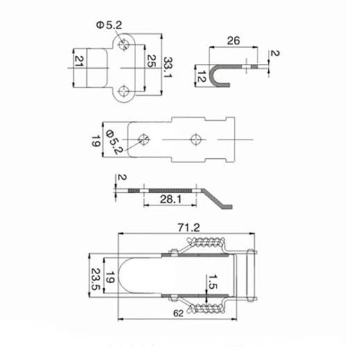 Adjustable Stamping Fastener Draw Toggle Clamp Lock, Stainless Steel Heavy Duty Metal Tool Box Double Spring Loaded Toggle Latch in Stock