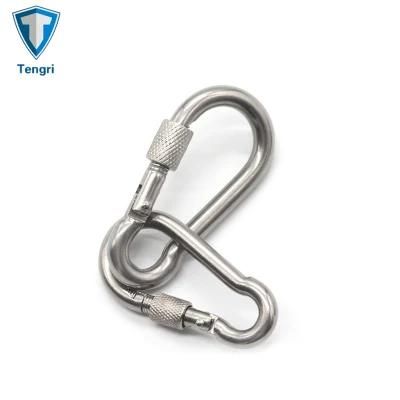 5*50mm Stainless Steel Climbing Carabiner Stamped D-Ring Snap Hook