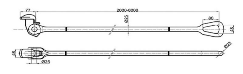 Forged Heavy Duty Hot Dipped Galvanized Container Lashing Bar