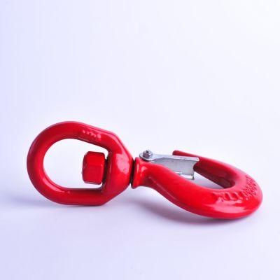 Rigging Steel Drop Forged S322 Lifting Crane Swivel Hook Us Type Heavy Chain Hoist with Safety Latch