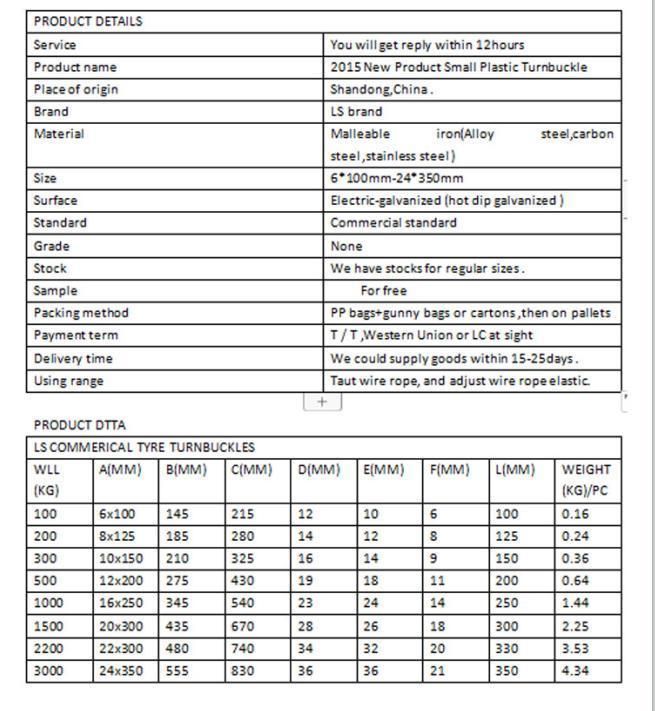 Galvanized Hook and Eye JIS Wire Rope Rigging Hardware Fitting Lashing Turnbuckle