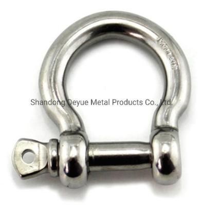 Screw Pin European JIS Type Heavy Duty Bow Shape Anchor Shackle 304 AISI316 Stainless Steel Shackle