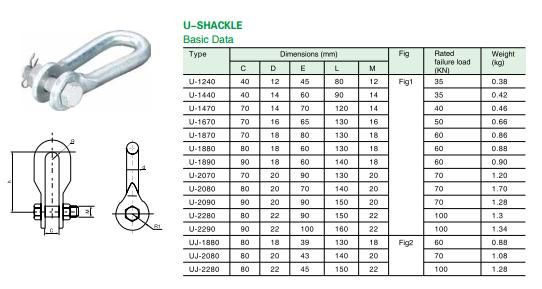 U Clevis/Bolt Type Anchore Shackle