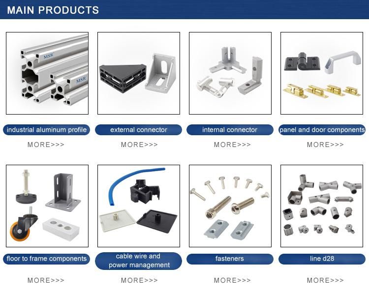 China Manufacturer ODM OEM Factory Pricealuminum Profile Corner Bracket for Industrial Aluminium Extrusion (50X100) with End Cap Aluminum Profile Accessories