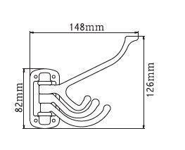 B-HK02-PB Bathroom Accessories Wall-Mounted Brass bathroom Hook