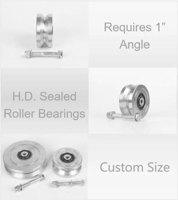 Sliding Door Wheels V Groove Gate Wheel with Bolt Single Bearing Roller Casters