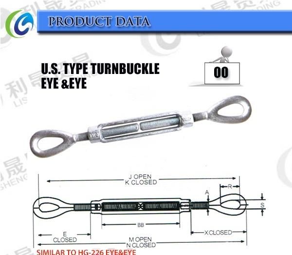 High Quality Galvanized Drop Forged Hook and Eye Turnbuckle for Lifting