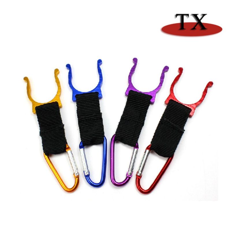 Wholesale Creative Hook Custom D Shape Climbing Carabiner with Water Bottle Clip