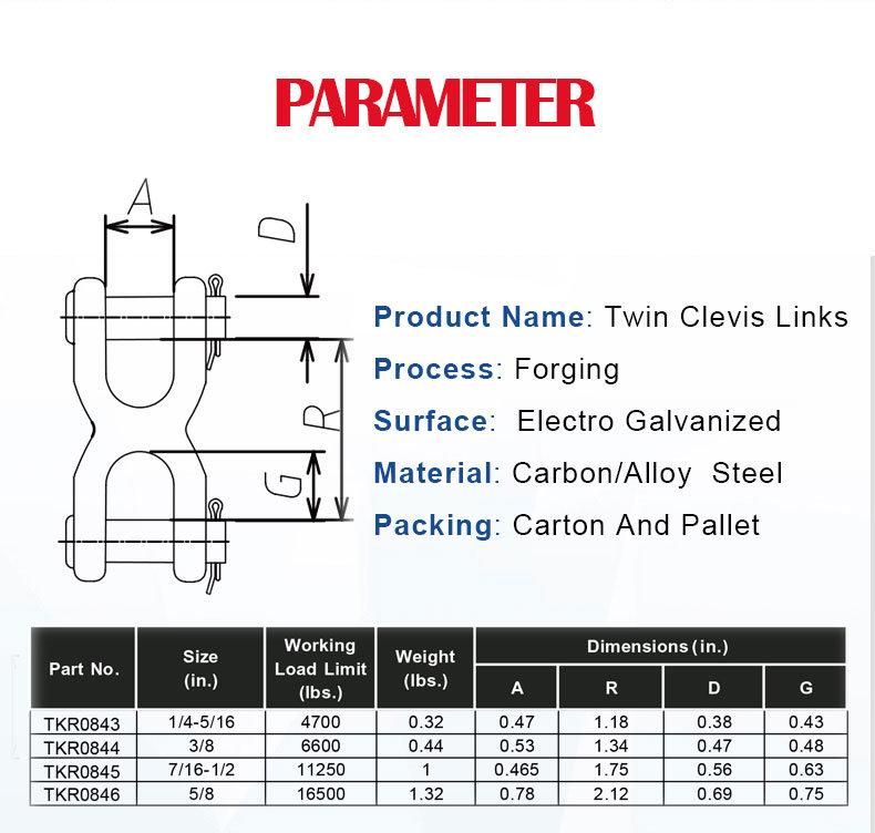 G70 Us Type Forged Alloy Steel Twin Clevis Link