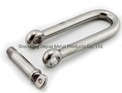 Rigging Hardware Fittings European Type Large Shackle High Polished Stainless Steel 304/316 Dee Shackle with Screw Collar Pin