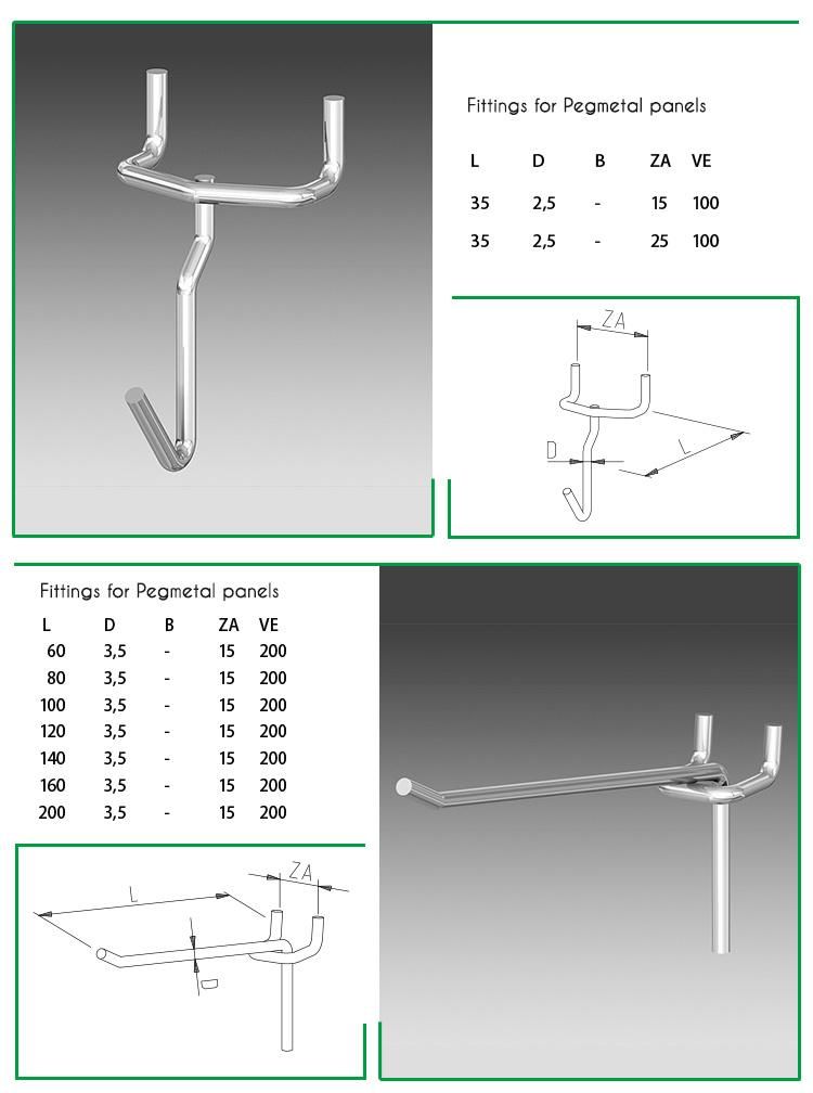 Metal Hanging Display Hook for Supermarket and Store