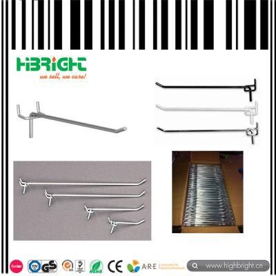 Chrome Metal Pegboard Accessories Wire Hanger Hook