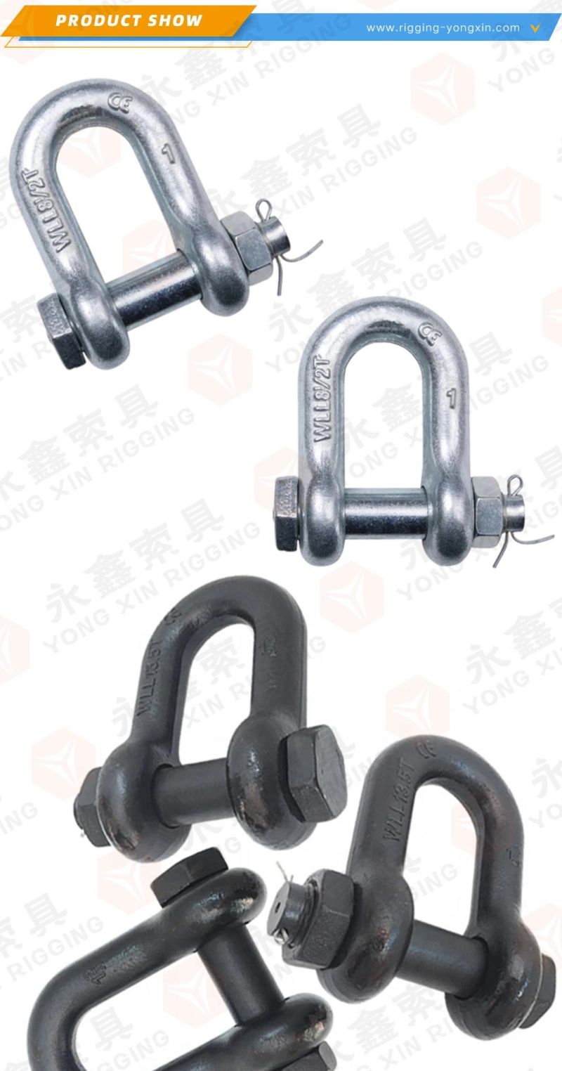 Custom Galvanized Bolt G2150 D Shackle for Rigging Hardware