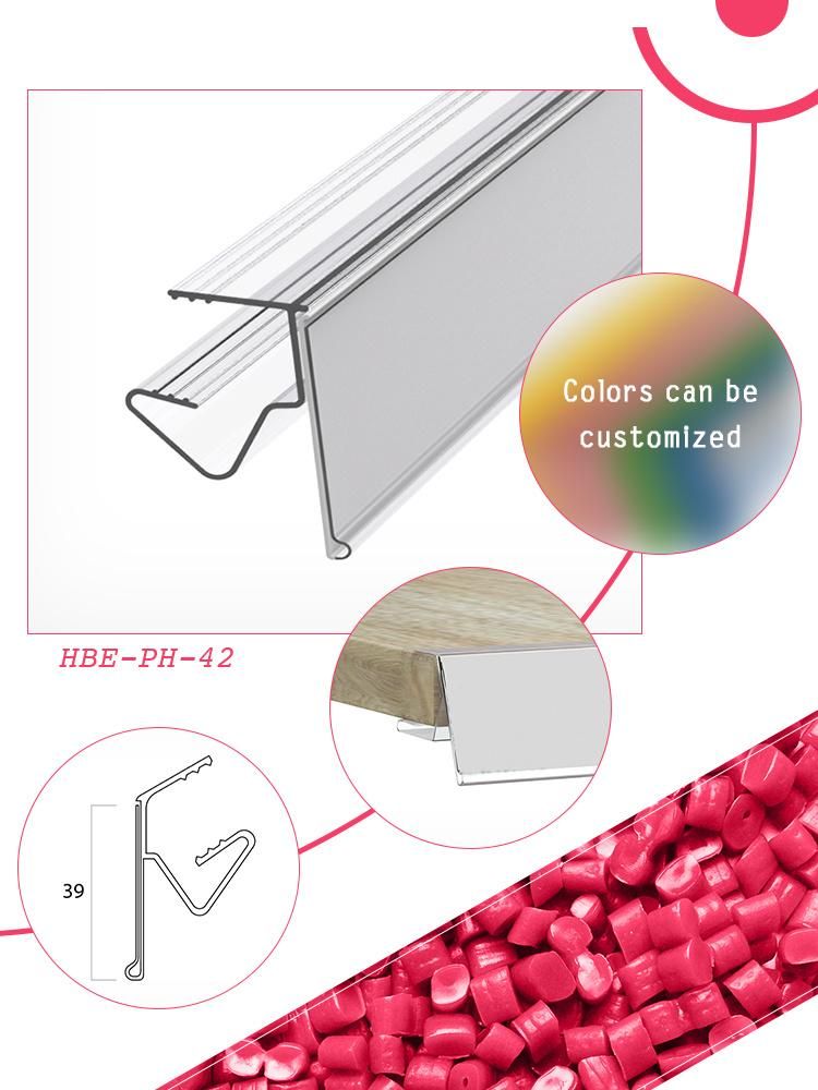 Transparent Plastic PVC Supermarket Shelf Price Tag for Shelves