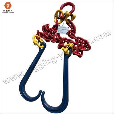 Galvanized G70 Transport Truck Tow Chain with J Hooks