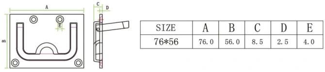 304 316 Stainless Steel Square Deck Lift Ring