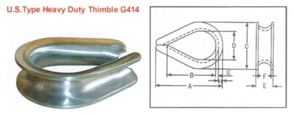 High Quality Carbon Steel Galvanized G414 Thimble