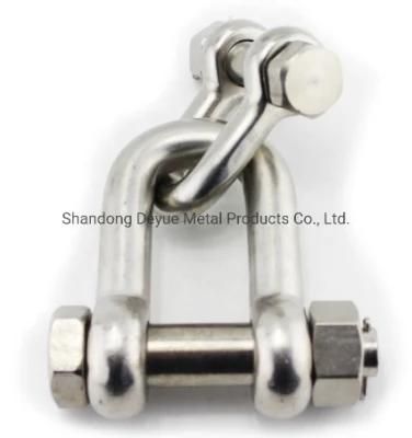 High Polished Long Stainless Steel AISI304/316 with Safety Captive Screw Pin D Shackle