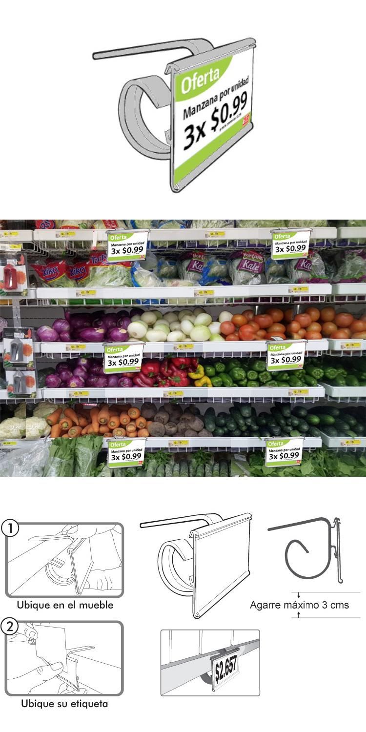 PVC Hypermarket Awesome Display Promotion Price Tag Grip Clip