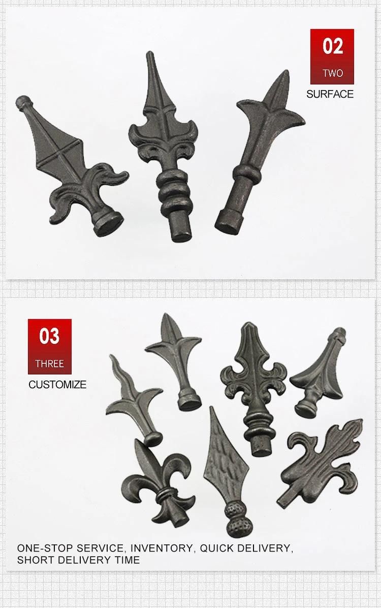 Steel Ornaments Wrought Iron Fence Spear Point Top