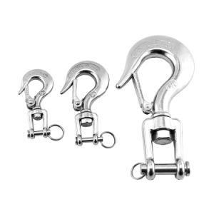 Stainless Steel Jaw Swivel Crane Lifting Hook Safety Latched Snap Hook