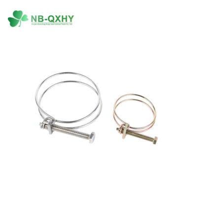 High Quality Galvanized Steel Iron Double Wire Hose Clamp