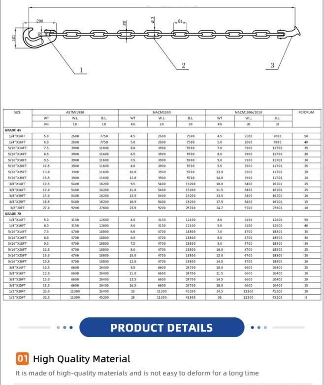 Grade 70 80 Color Lifting Lashing Chain System