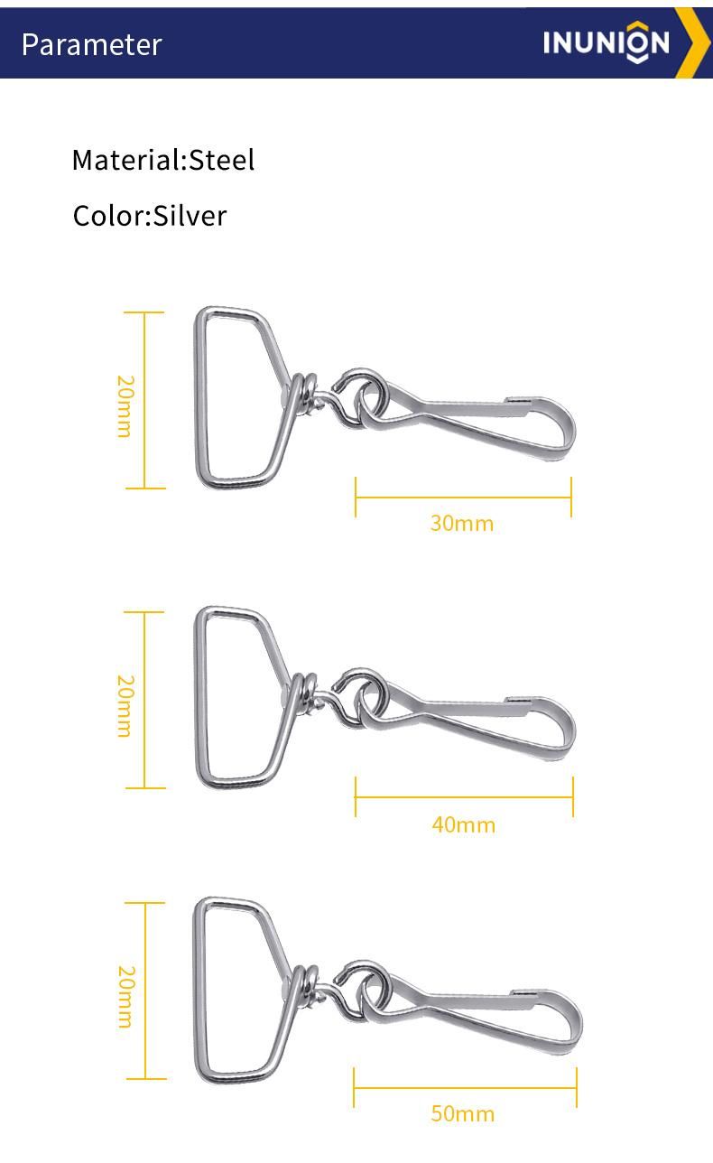 Wholesale Iron Silver Color Lanyard Metal Clip Simplex Hook