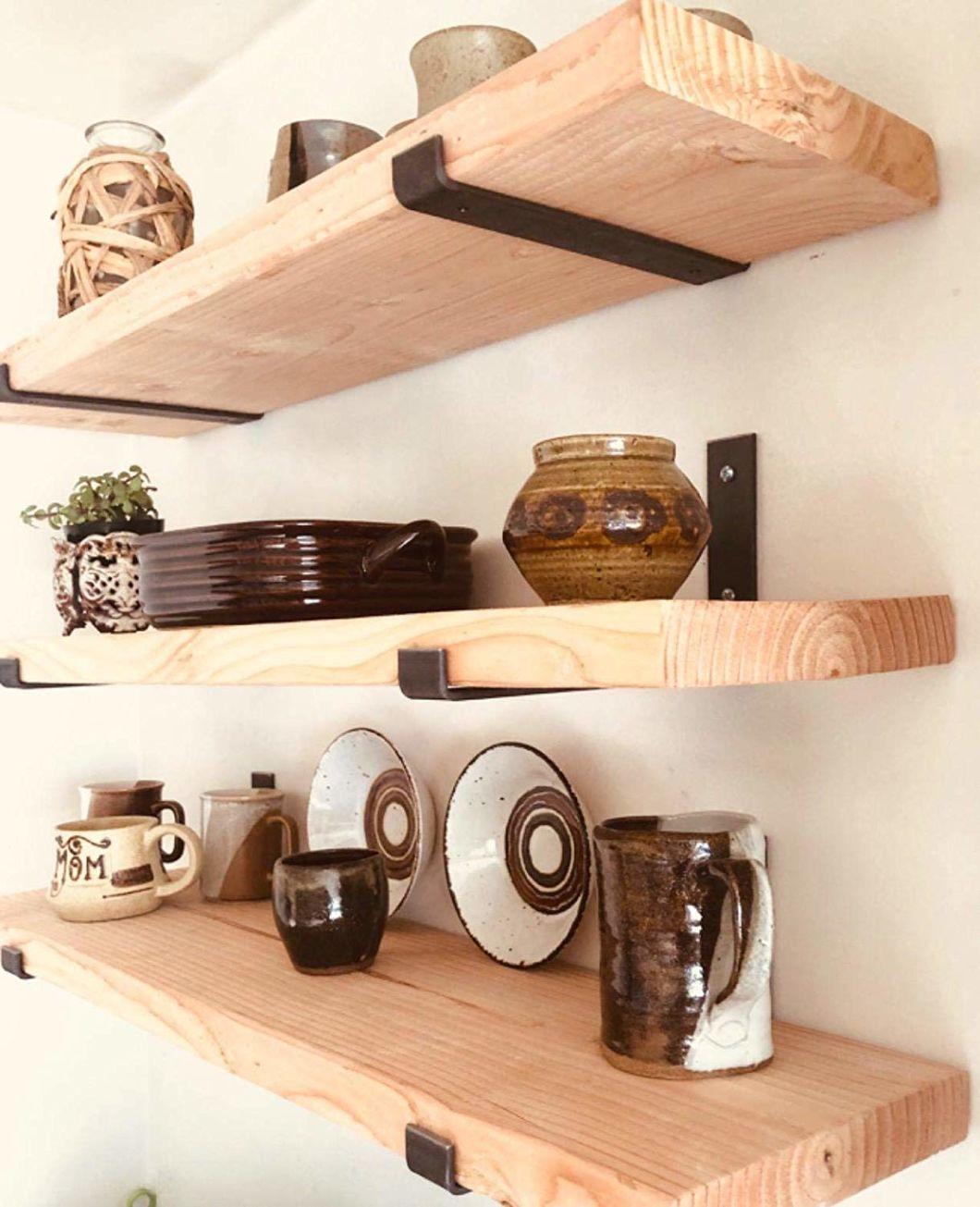 Heavy Duty Industrial Metal Wall Floating Lip Shelf L Bracket