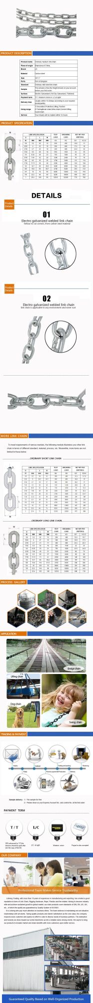 Hot Dipped Galvanized Steel Link Chain