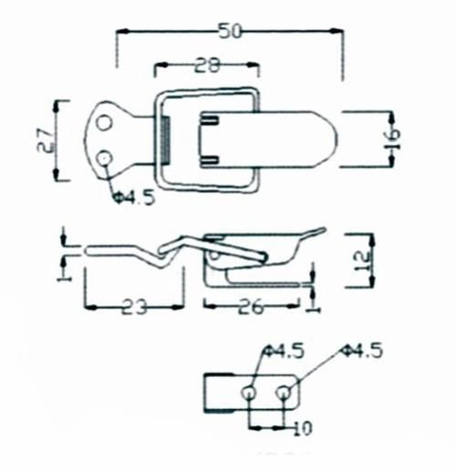 Small Machine Box Galvanized Toggle Latch