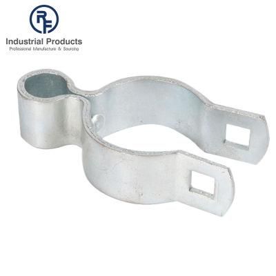 Rigid Pipe Strap Clamp Hanger, 2 Holes, Bolt on Round Female Fence Clamp