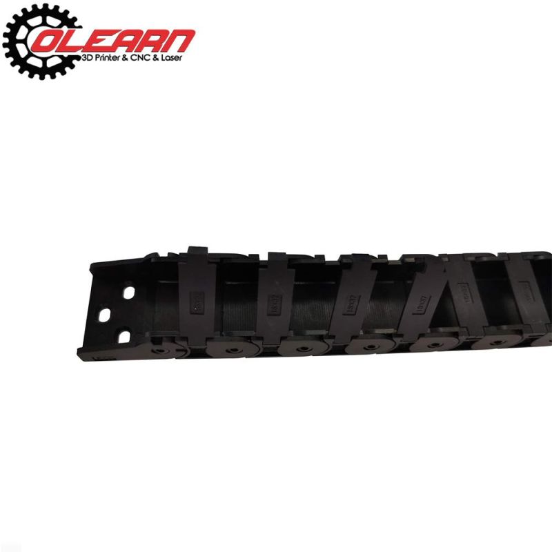 Olearn Black Plastic Flexible Nested Semi Closed Drag Chain Cable Wire Carrier 1m 18mm X 37mm for Electrical Machines